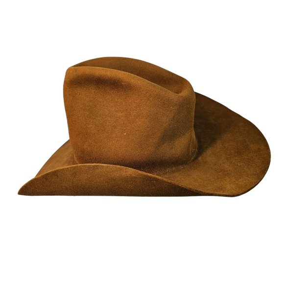 Vintage Chris Eddy Cowboy Hat Brown Wool Ltd Ed Golden Spurs Collec Mens Size 7 - Picture 1 of 11